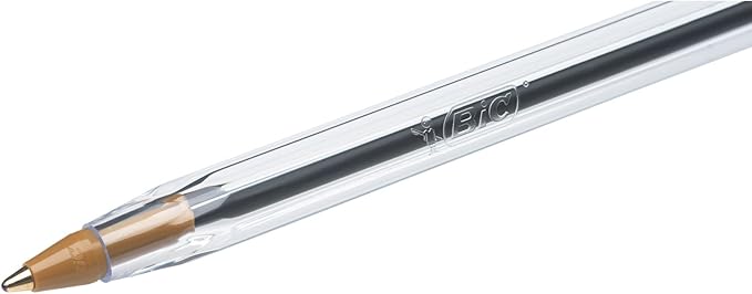 Pack Of 10, Bic Black Cristal Medium Ballpoint Pens 1.00MM Biro Pen. Free UK Postage